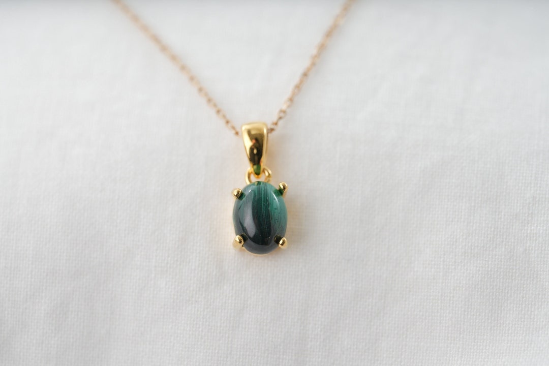 Collier Doré Avec Pendentif Pointe De Malachite - Bijou Coco Papaya - Neuf Avec étiquettes