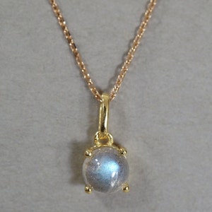 Natural labradorite necklace, 14k gold plated over sterling silver.