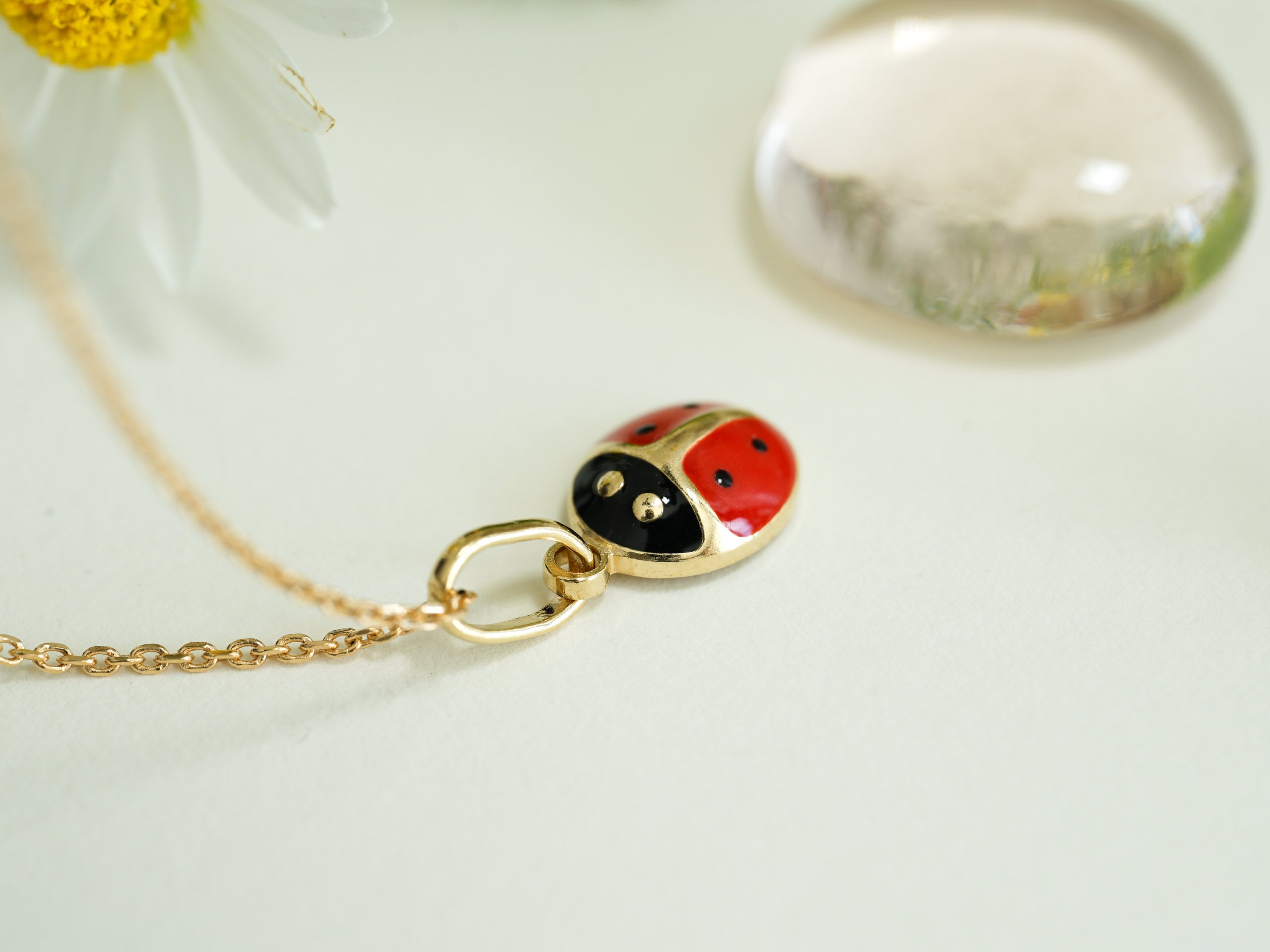 Ladybug Necklace With an 18K Gold Pendant Etsy UK
