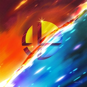 Super Smash Red and Blue Print