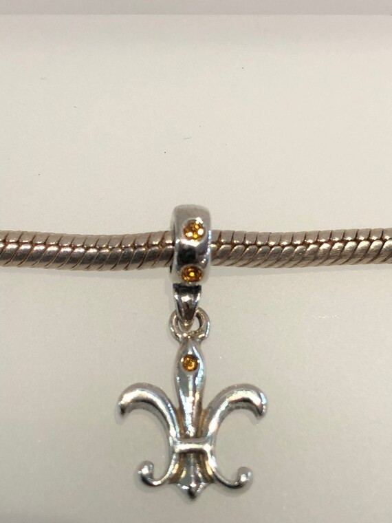 24Kt Gold Vermeil Style Sterling Silver Fleur de LYS Charm 12x8mm //1 1pc 4325
