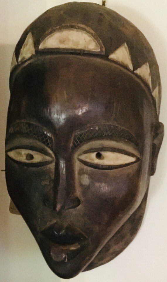 African Mask Tribal Cultural Wooden Art Nigerian Yoruba