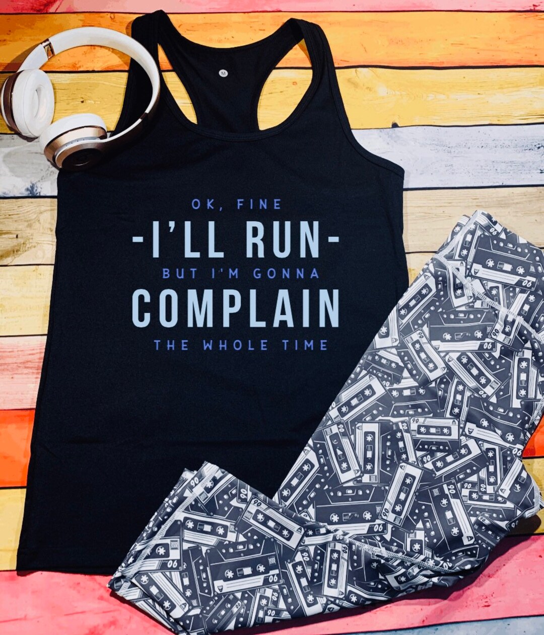 Ladies Funny Running Slogan Workout Vest Top, Womens Gym Training T