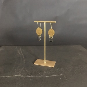 Brass earring display stand 100mm tall, undrilled