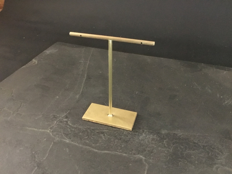 Brass earring display stand 80mm drilled for two pairs of post earrings