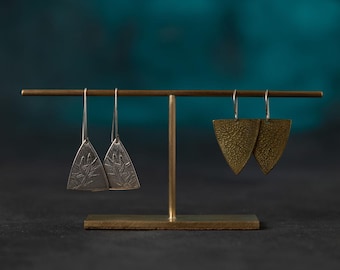 Beatrix - Présentoir de boucles d'oreilles en laiton massif pour plusieurs paires - idéal pour les boutiques et les créateurs de bijoux