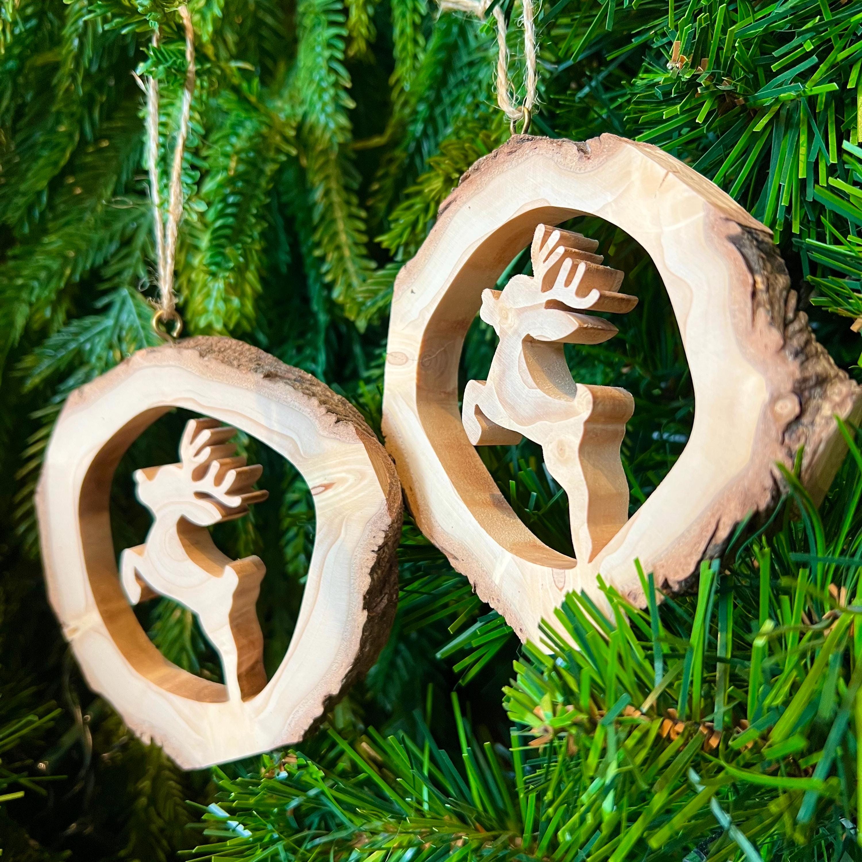 Christmas Rudolph Wooden Hanging Decoration Handmade Recycled Wooden ...