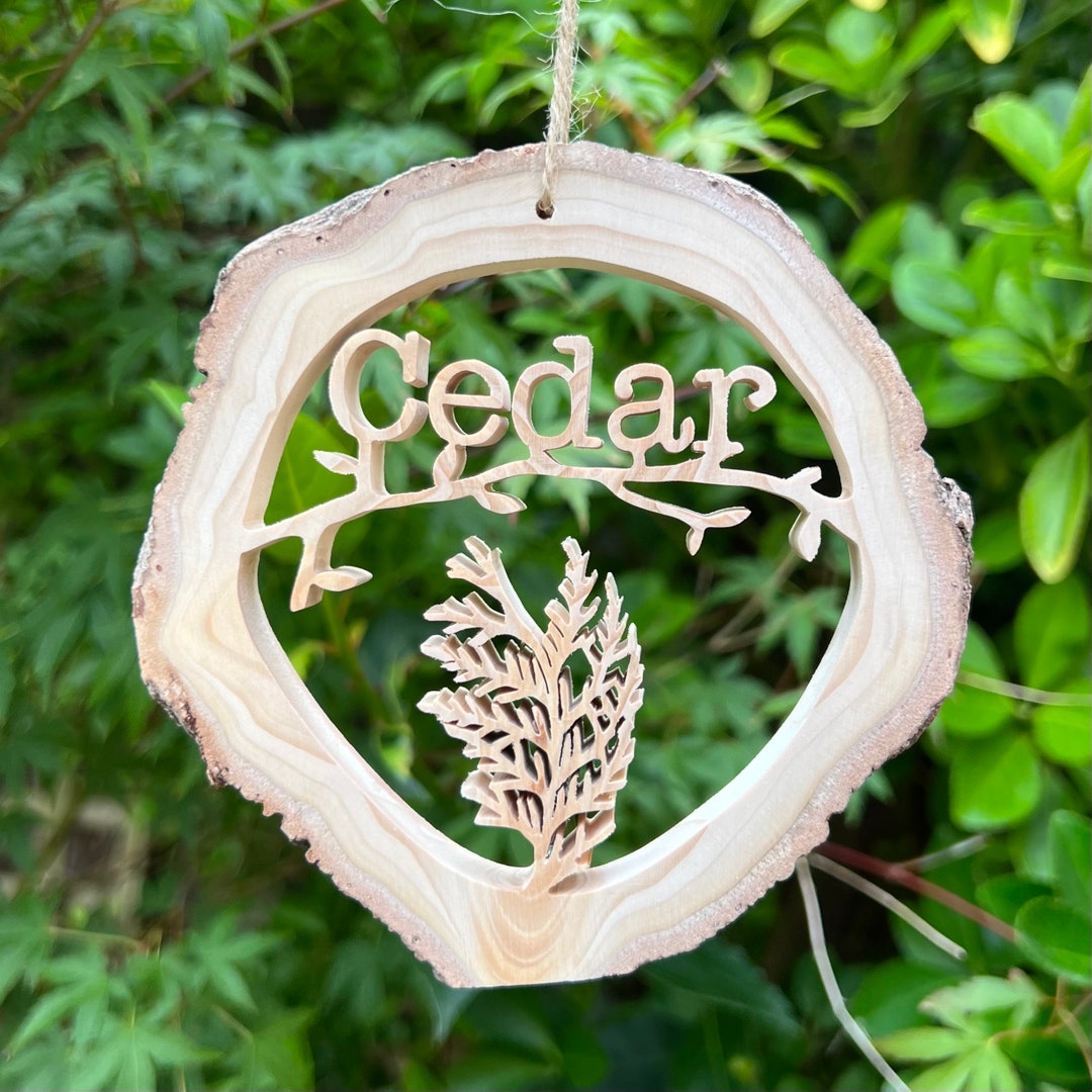 Cedar Leaf Wooden Hanging Decoration Handmade Recycled Wooden School ...