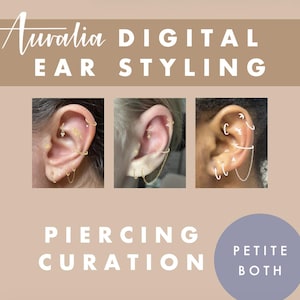 Ear Styling, Curated Ear, Ear Curation, Piercing Styling Design, Earring Piercing Set, Piercings, Gold Silver Huggie Hoops Conch Lobe Helix