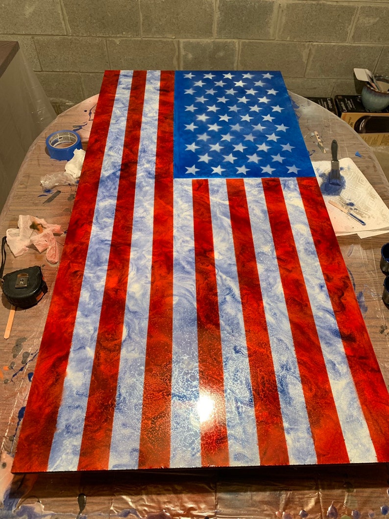 Epoxy Flag American Flag Wall Decoration American Flag Art Etsy