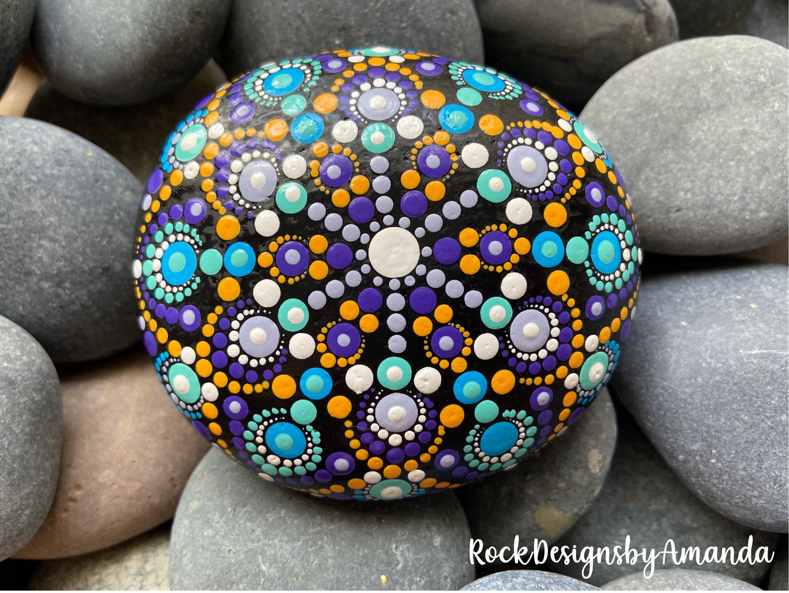 Mandala rock painting deals