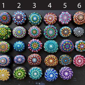 Small Painted Mandala Stones | Paperweights | Dot Art | Mandala Rocks ...
