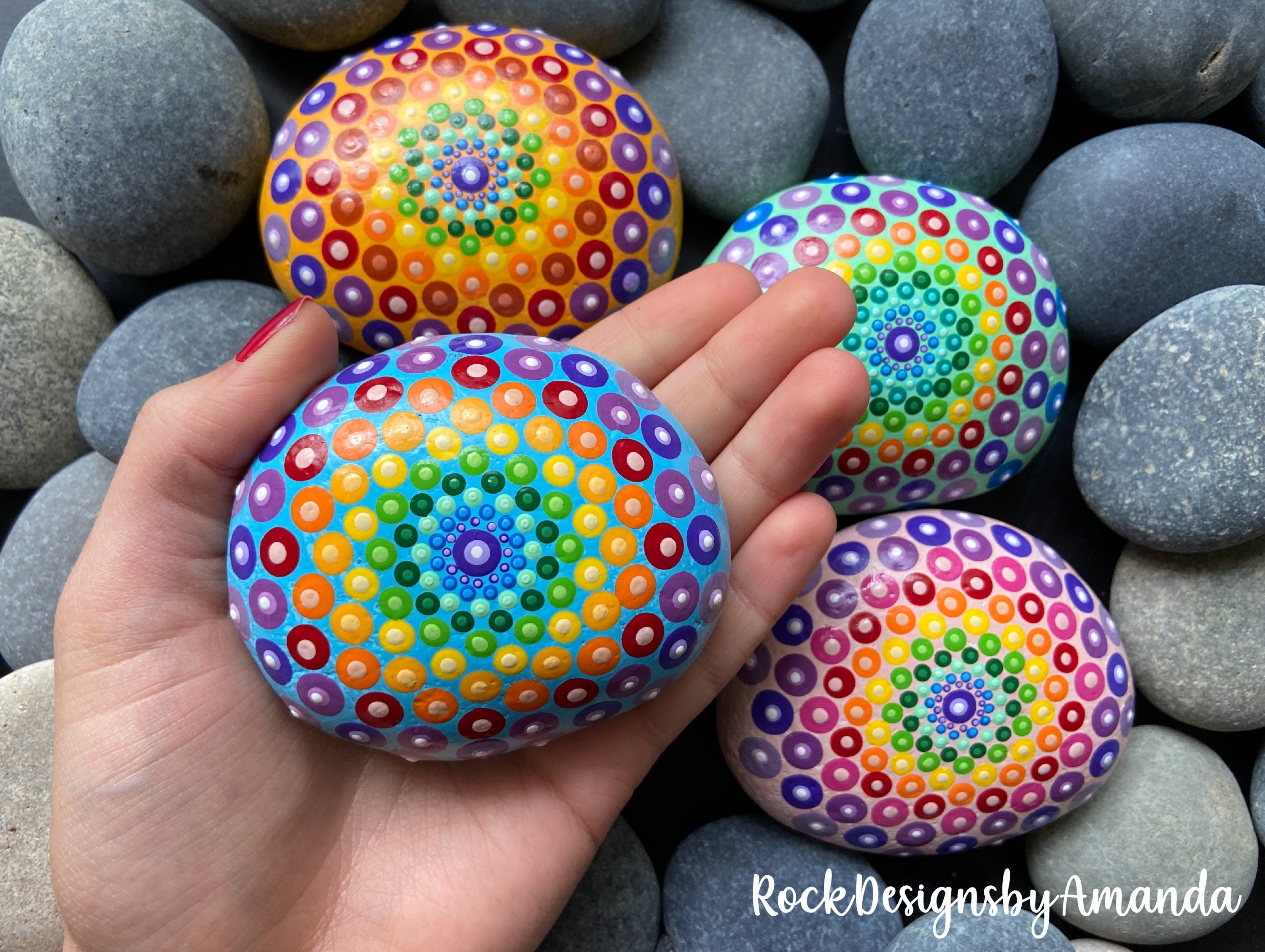 Mandala Rocks Made in Usa Etsy