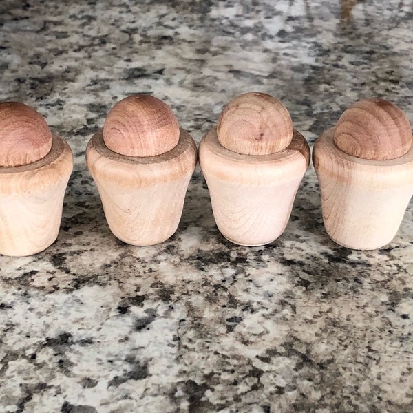 Unfinished Wood Wooden Tiny Bun Bunn Feet Crafting Projects Lot of 4