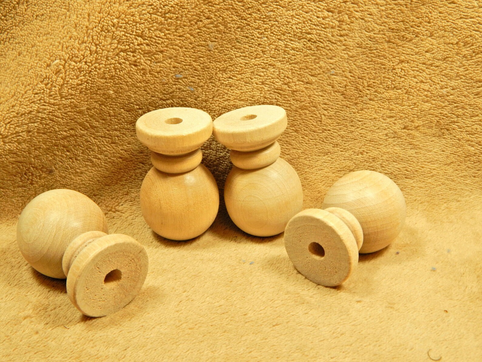 Unfinished Wood Wooden Furniture Ball Bun Bunn Feet Lot of 4 Etsy