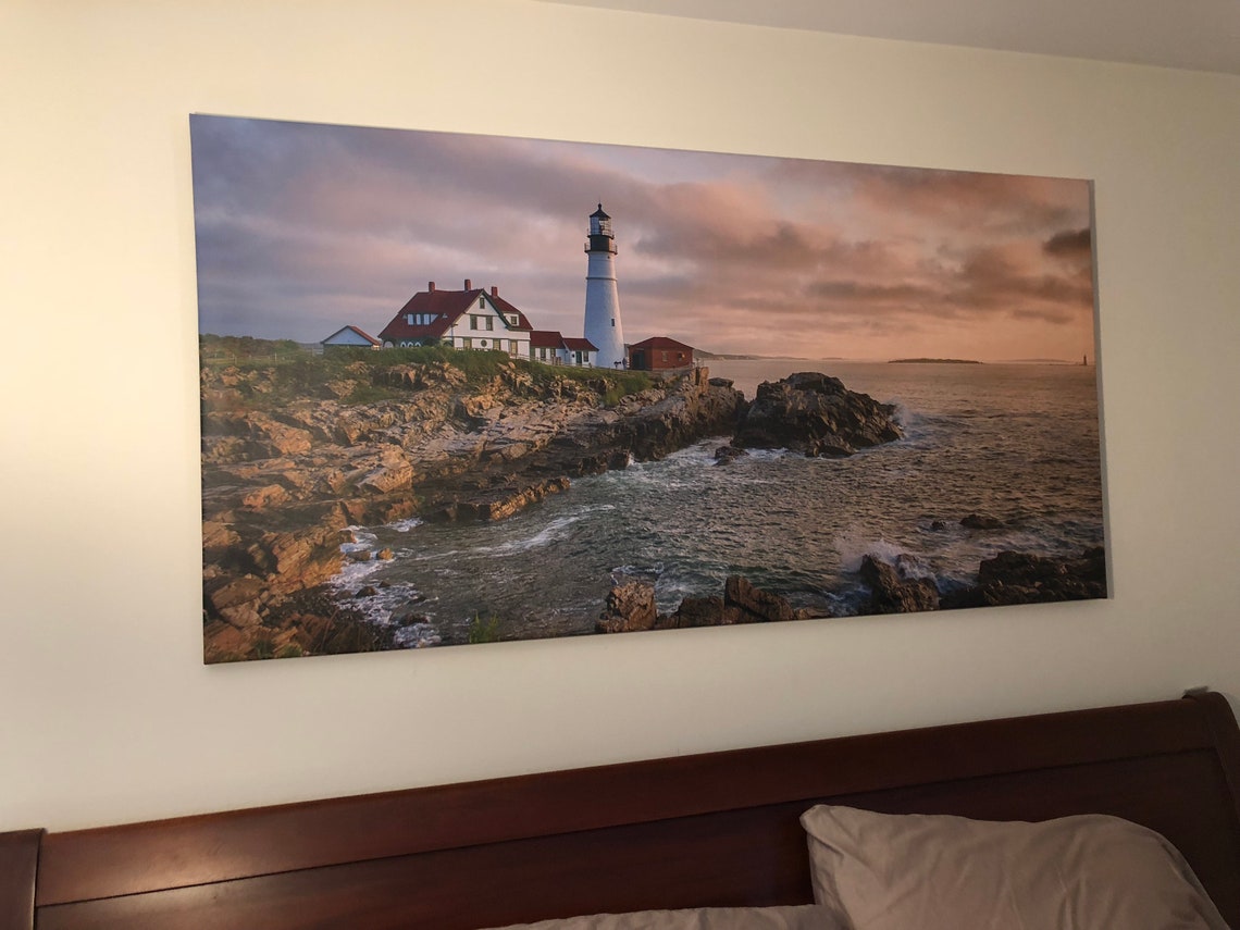 Lighthouse Portland Head Lighthouse Canvas Print Etsy