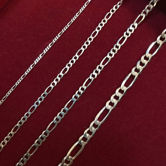Sterling Silver Chain 0.925 Figaro Chain Necklace for Men and Women Free Shipping Etsy
