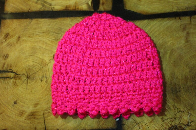 Pink Infant Hat Newborn Hat Sparkly Infant Hat