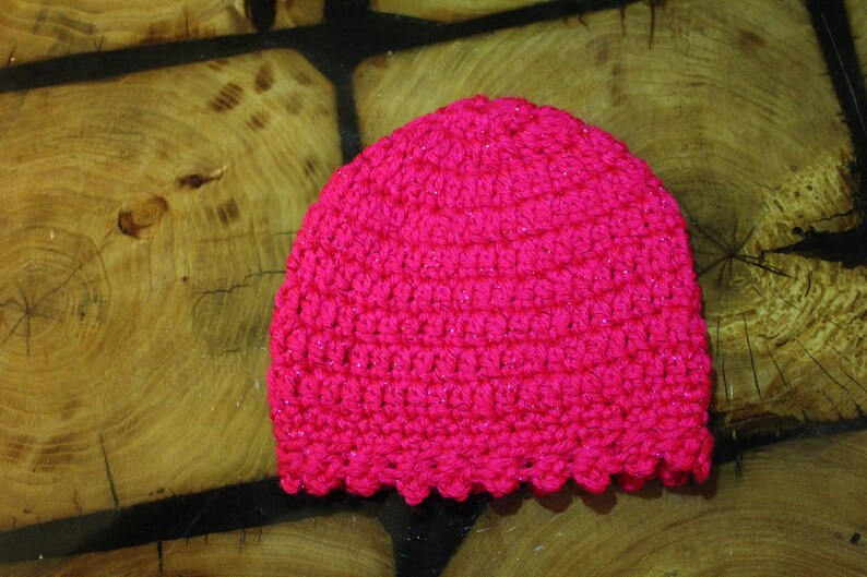 Pink Infant Hat Newborn Hat Sparkly Infant Hat