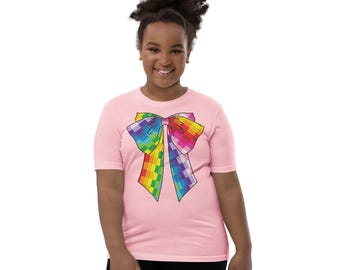 Big Plastic Brick Coquette Bow Youth Short Sleeve T-Shirt