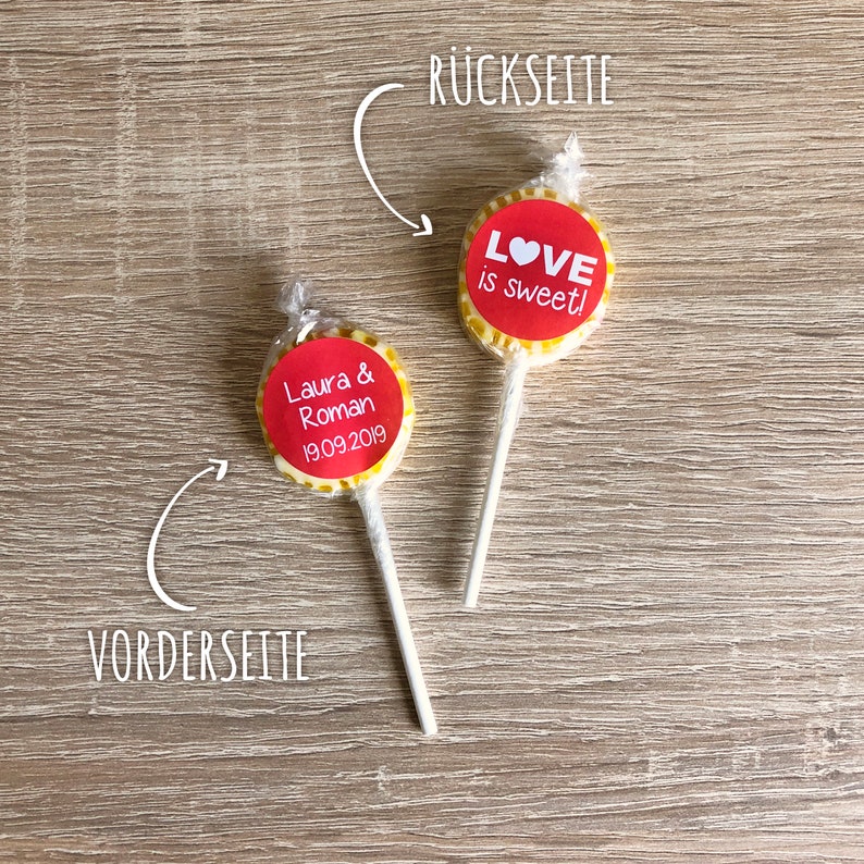 Gastgeschenk Hochzeit Lutscher Bonbon Lolli 10g Etsy