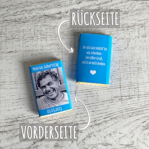 Gastgeschenk Geburtstag Schokolade Schokotafel Vollmilch personalisiert Foto Bild 5