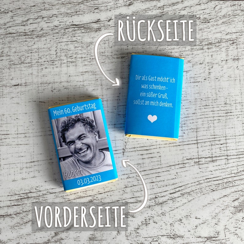 Gastgeschenk Geburtstag Schokolade Schokotafel Vollmilch personalisiert Foto Bild 5