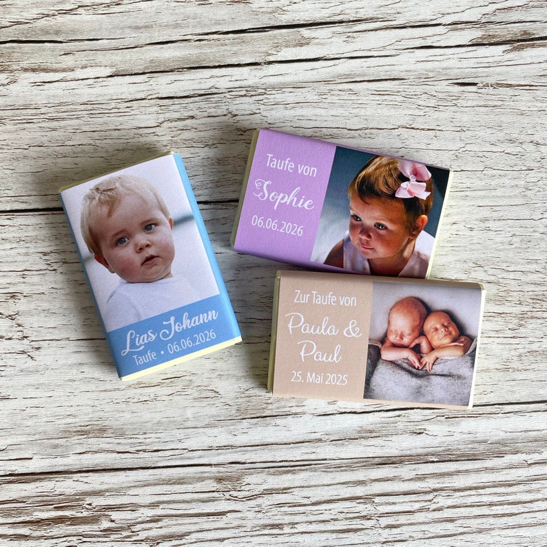 Baptism gift Chocolate bar whole milk personalized photo image 1