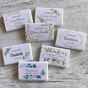 Regalo de confirmación | Barra de chocolate con leche entera | personalizado