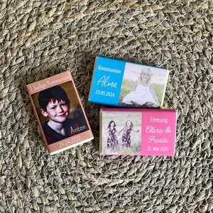 Guest gift communion confirmation | Chocolate chocolate bars whole milk | personalized + photo