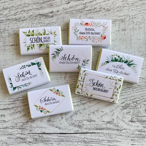 Regalo per gli invitati al matrimonio | Tavoletta di cioccolato al latte intero | Che bello che tu sia qui!