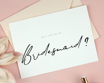 Bridesmaid Proposal Card Template, Will you be my Bridesmaid Card, Maid of Honor Card, Wedding Bridal Party Card Printable TA42