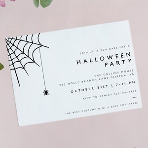 Modern Minimalist Halloween Party Invitation, Editable Invitation Template, Printable Halloween Party Invitation, Instant Download HM53