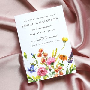 Watercolor Floral Bridal Shower Invitation Template, Colorful Floral Wedding Shower Printable Invitation, Modern Bridal Brunch Invite EF53