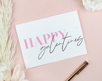 Galentine's Day Printable Card Template, Modern Feminine Blush Personalized Vday Card, Valentines Editable Card, Instant Download GL53