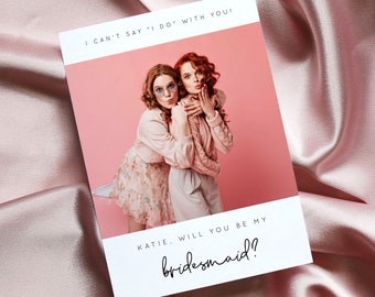 Modern Photo Bridesmaid Proposal Card Template, Will You Be My Bridesmaid Card, Minimalist Bridal Card Printable, Maid of Honor Card B37