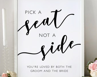 ELOISE Modern Calligraphy Wedding Sign, Wedding Seating Sign Template, Printable Ceremony Seating Sign, Elegant Wedding Pick a Seat Sign