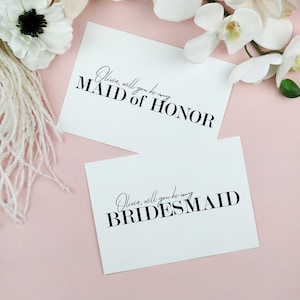 Modern minimalistisch bruidsmeisje voorstel kaartsjabloon, bruidsmeisje kaart afdrukbaar, zal je mijn bruidsmeisje kaart zijn, kaart bruidsfeestje TA35