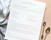 Classic Recipe Page Template, Personalized Full Sheet Recipe, Elegant Cookbook Page Printable, Fully Customizable Recipe Book Page CK81
