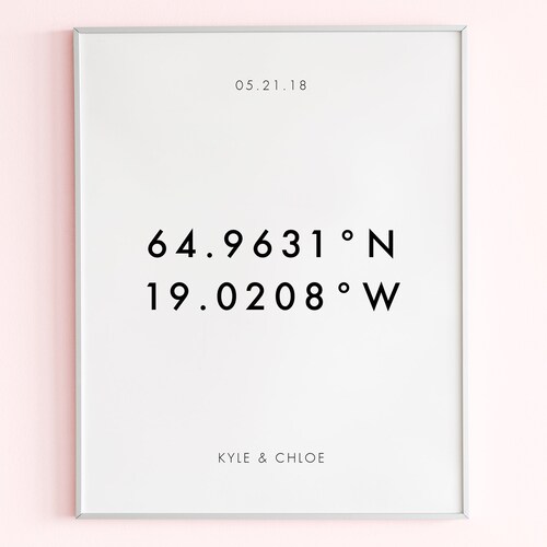 Coordinates Wall Art Printable Template Personalized Etsy