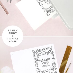 healthcare workers thank you card printable template doctors etsy