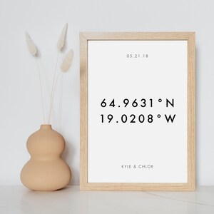 Coordinates Wall Art Printable Template, Personalized Anniversary Gift ...