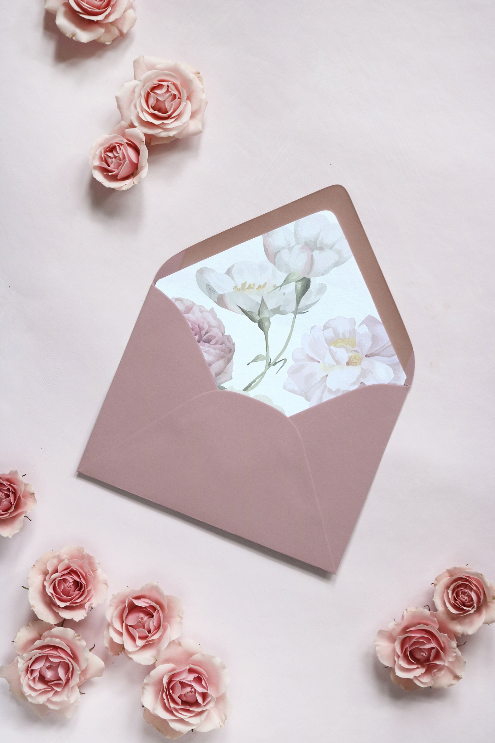 Blush Vintage Floral Envelope Liner Printable Template Etsy