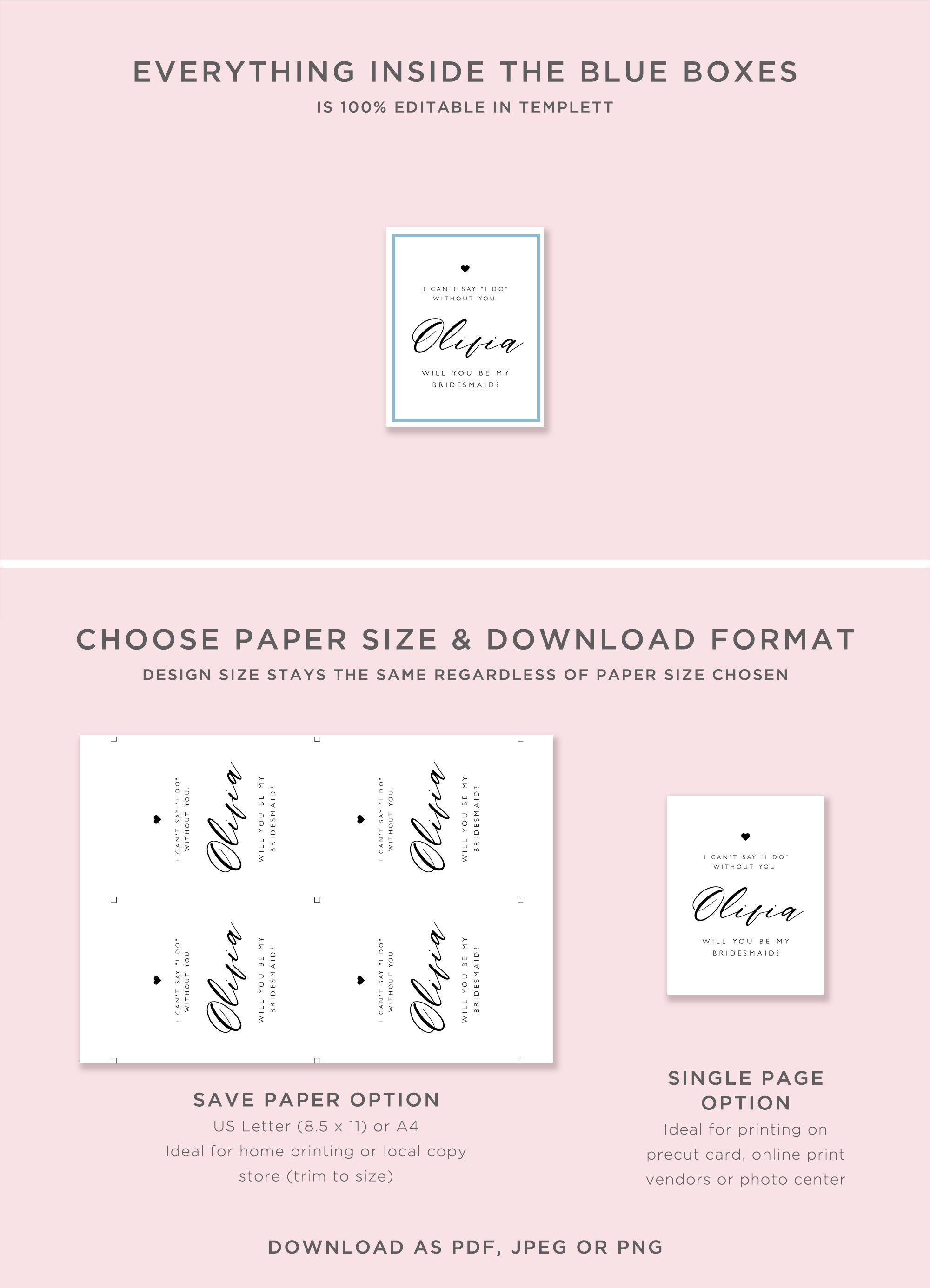 Will you be my Bridesmaid Printable Wine Label Modern | Etsy
