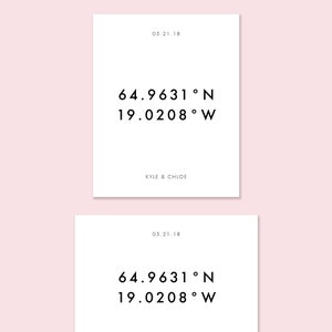Coordinates Wall Art Printable Template, Personalized Anniversary Gift ...