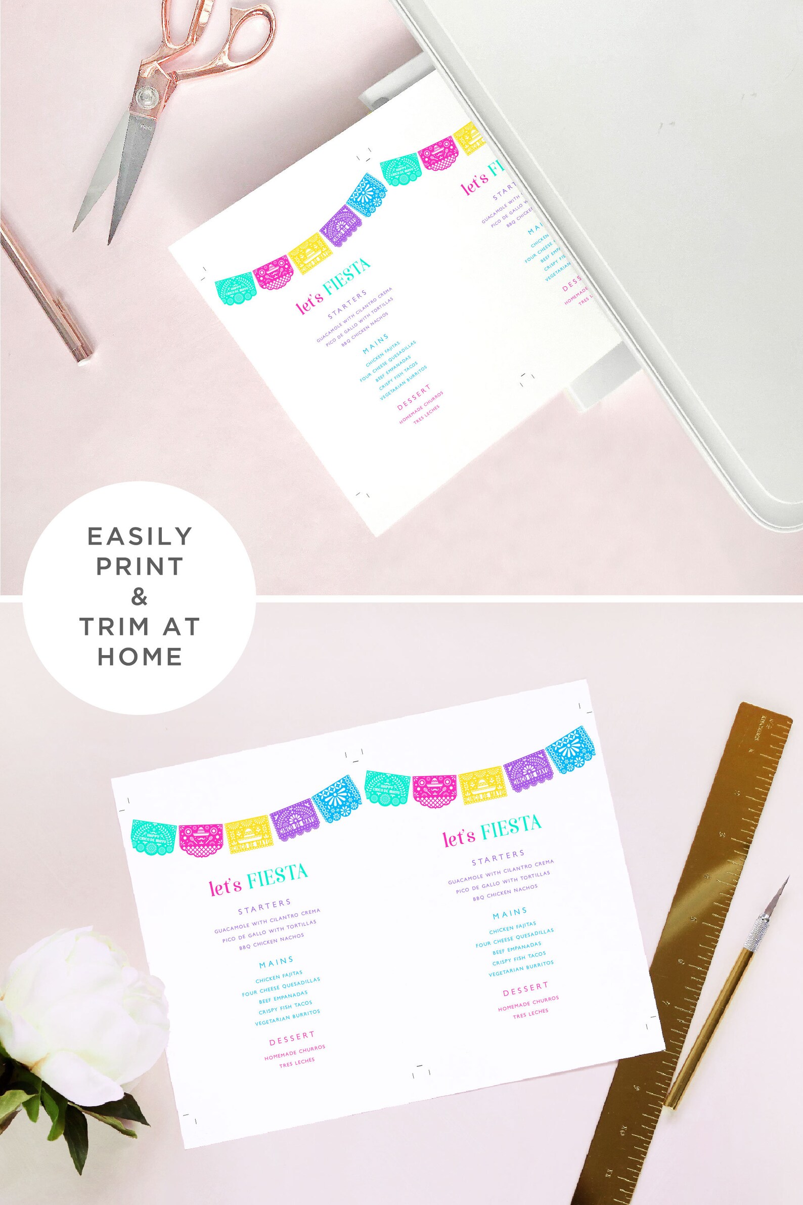 Cinco De Mayo Fiesta Printable Menu Colorful Fiesta Menu | Etsy