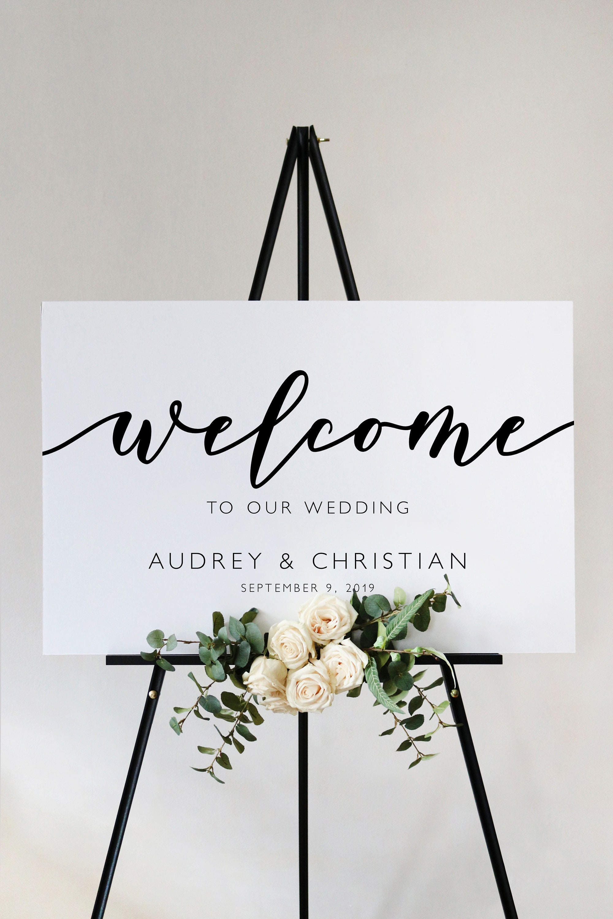 ELOISE Modern Script Wedding Welcome Sign Template Ceremony - Etsy