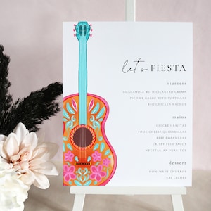 Cinco de Mayo Fiesta Printable Menu, Colorful Fiesta Menu Template, Vibrant Watercolor Cinco de Mayo Party, Place Setting Buffet Menu CM53