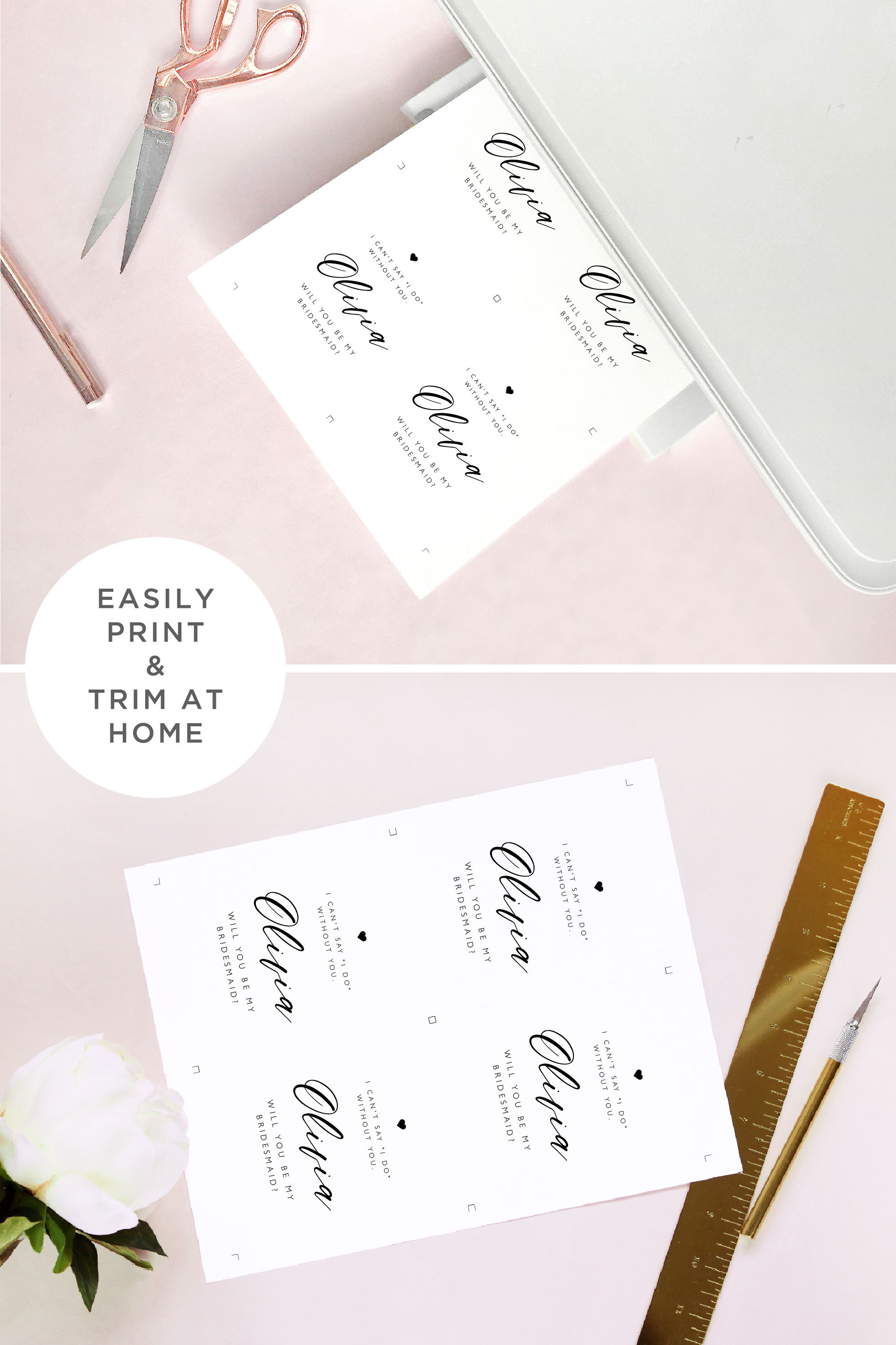Will you be my Bridesmaid Printable Wine Label Modern | Etsy