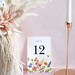 Wildflower Table Numbers Template, Wedding Table Numbers Printable ...
